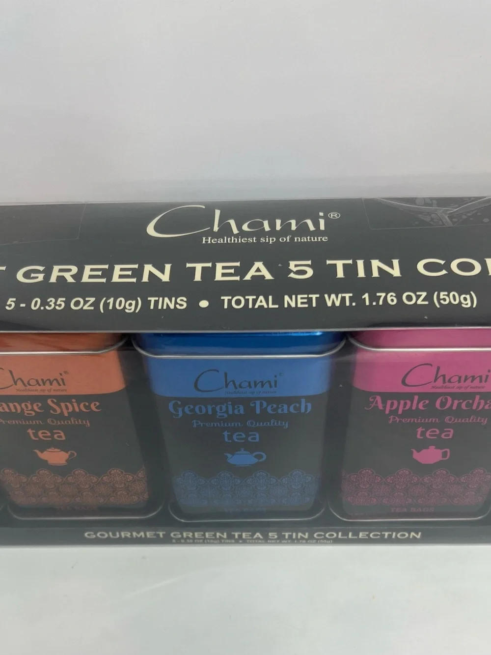 Chami Gourmet Green Tea 5 Tin Collection Premium Quality Tea Collectible Tin New